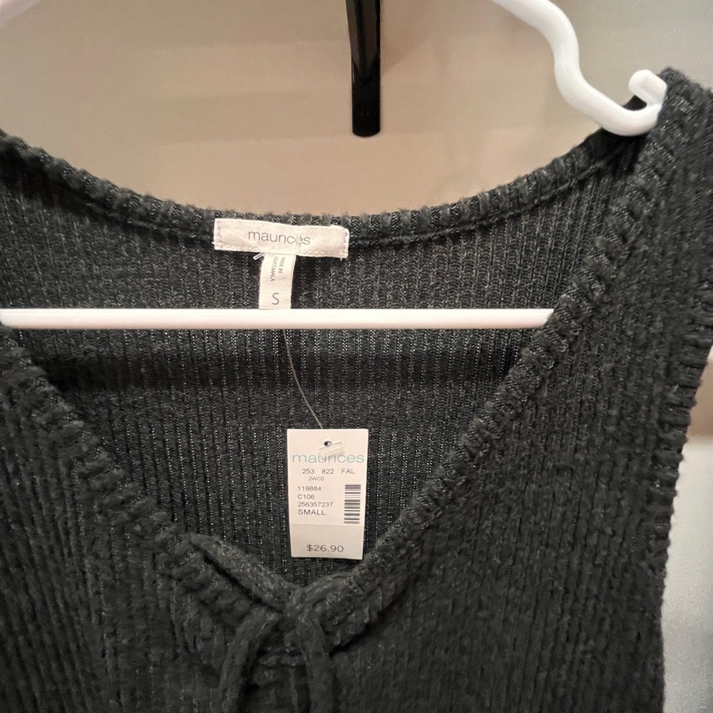 Maurices Black Ribbed Long Sleeve Top - Picture 6 of 7